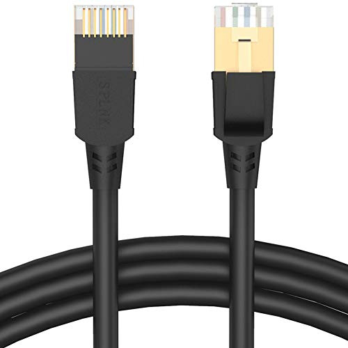 ManKn CAT8 Ethernet Cable 40Gbps 2000Mhz Gigabit SFTP Lan Network Internet Cables RJ45 High Speed Patch Cord with Gold Plated Connector for Switch, Router, Modem, Patch Panel, PC