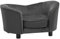 vidaXL Hundesofa Dunkelgrau 69x49x40cm Plüsch Kunstleder Hundebett Hundecouch