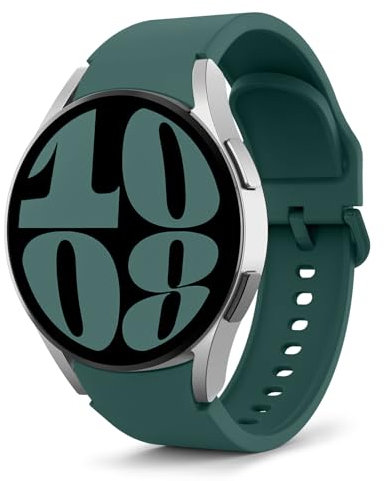 MoKo Correa Deportiva Compatible con Samsung Galaxy Watch 7 FE 6 5 4 40mm 44mm/Watch 4 6 Classic 42mm 46mm 43mm 47mm/5 Pro 45mm, 20mm Pulsera de Silicona Suave para Hombre Mujer, Verde Oscuro