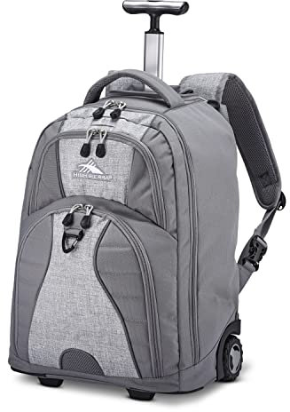 High Sierra Freewheel Wheeled Laptop Backpack, Silver Heather, 20.5 x 13.5 x 8-Inch