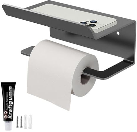 DERJDISF Portarrollos Papel Higiénico - Accesorios de Baño Elegantes, Soporte Adhesivo para Papel Higiénico, Porta Rollos y Colgador Multiusos