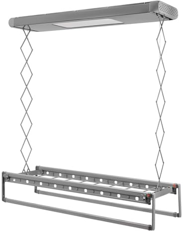 Asciugatrice elettrica con luce aria, asciugatrice elettrica compatta con telecomando Pro, stendibiancheria da soffitto riscaldabile, con ventilazione calda in alluminio e acciaio