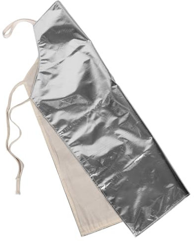 DOITOOL Delantal Industrial Resistente Al Calor, Aislamiento Térmico De Aluminio, Ignífugo, Protección Contra Salpicaduras y Quemaduras, Para Soldadura y Fundición, Tamaño 95x65 Cm