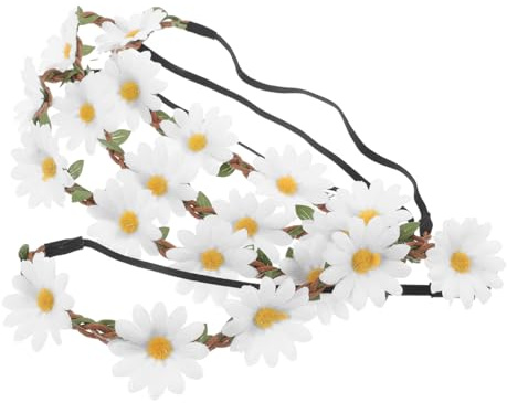 IMIKEYA 4pièces Couronne de Marguerites Bandeau de Fleurs pour Cheveux Couronne de Fleurs pour Demoiselle Honneur Ornement de Tête pour Cheveux