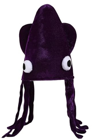 Cappello giocoso a forma di calamari, cappello divertente per feste, in morbido tessuto traspirante, per adulti e bambini, cappello da pesce, per simpatici animali marini, copricapo per eventi a tema