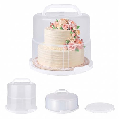 Relaxdays Campana para tartas, altura regulable, hasta 10 kg, 14,5–22,5 x 34,5 cm, caja extra alta, blanca