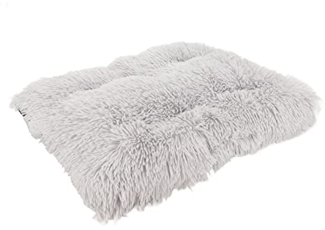 AMONIDA Plysch Dog Bed Pad Warm Fluffy Comfort för små Medelstora Hundar Bärbar Tvättbar Vattentät (S)