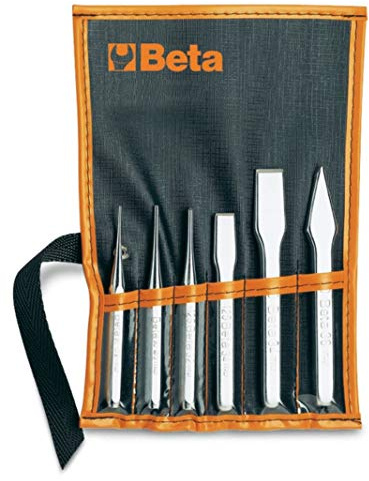 Beta 38/SP6 - Serie di 6 punzoni (art. 30), bulini (art. 32), scalpelli piatti (art. 34) e ugnetti (art. 36), con supporto