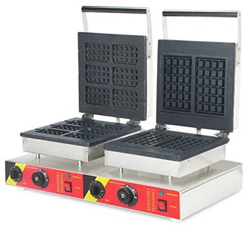 CGOLDENWALL Np-566 Commercial gaufré machine à pain 2 en 1 gaufrier Maker antiadhésif Waffle grille-pain à double gaufré Baker électrique Belgian Waffle Réchaud - 220V