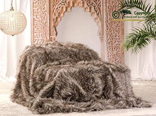 Wohnen & Accessoires Felldecke, Webpelzdecke Grizzly 240x260cm