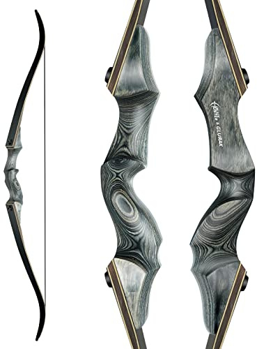 Black Hunter Takedown Recurve Bow, 60 Right Handed with Ergonomic Design for Outdoor Training Practice (35lb, Right)