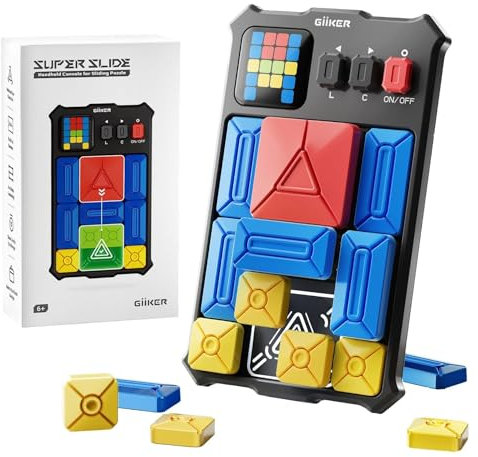 GiiKER Super Slide Puzzle Games, Original 500+ Challenges Brain Teaser Puzzle, Toys for Kids Teens, Travel Games Birthday Gifts Easter Basket Stuffers for Boys Girls, Activities for Road Trips