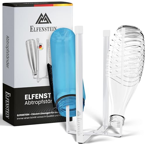 Elfenstein Flaschen Abtropfständer - Flaschenständer zum Abtropfen - Metall Abtropfgestell Flaschen klappbar - Flaschenhalter Küche 100% standfest, Küchen Gadgets praktisch