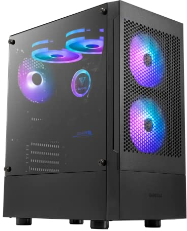 GAMDIAS TALOS PC Case, EATX Gaming Mid Tower, Pre-install 3 PWM ARGB Fan, Tempered Glass Side Panel, Airflow Mesh, Support Dual 360 & Type-C, Black