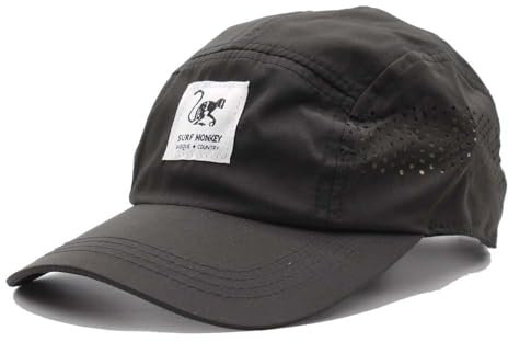 Surf Monkey Sportmütze für Damen und Herren, Einheitsgröße, schnelltrocknend, Schwarz , One size