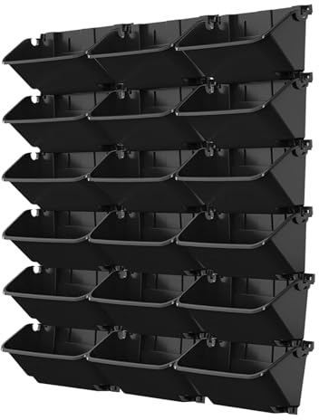 CEIEVER Hängende vertikale Wand Pflanze, Wandmontierter Pflanztasche Taschen Wandgarten Vertikaler Garten Pflanzenwand mit 18 Taschen,für Hof Garten Balkon Home Decoration