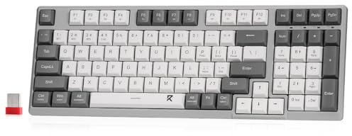 Redragon BK7114 Tastiera Wireless a Basso Profilo, 98 Tasti Slim, Meccanismo a Forbice, Connessione Wireless BT 2.4G, US Layout