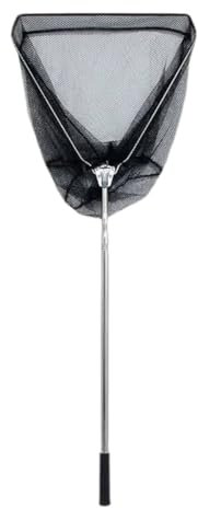 Junterone Red de Pala Plegable de Acero Inoxidable Red de Pala Sólida Red de Pala Telescópica Red de Pala Varilla Red de Pesca Plegable