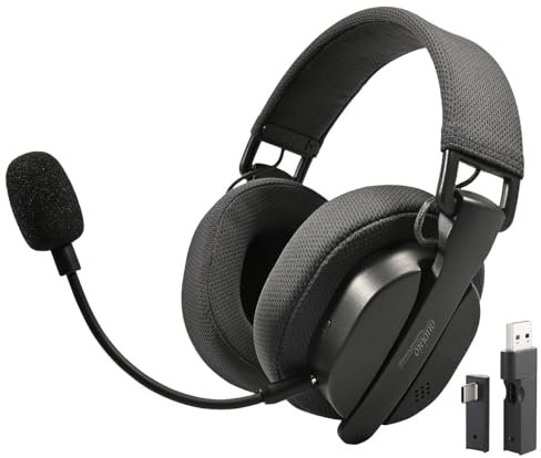auvisio Headset Bluetooth: Klappbares 3in1-Funk-Gaming-Headset, 2,4 GHz, BT 5.3, 10 Std. Akku (Gaming-Kopfhörer, Bluetooth, Kopfhörer On Ear, Klinkenstecker)