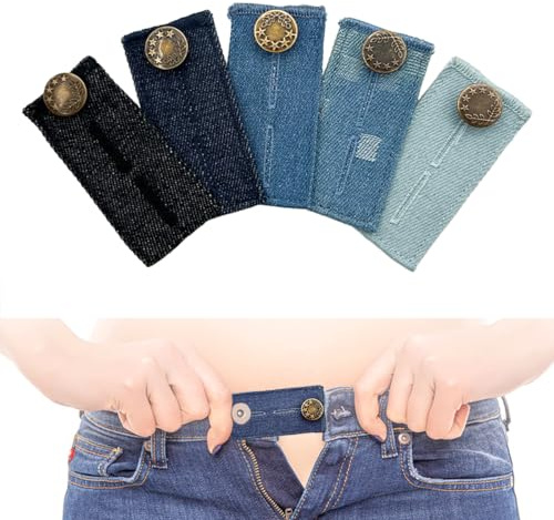 mkemka 5 Stück Hosenbunderweiterung 8,2 * 3,6 cm Taillenverlängerungen Einstellbar Schwangerschaft Hosenerweiterung Jeans Taille Erweiterung Knopf für Hosen Umstandshose Röcke Hemd
