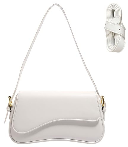MUNSKT Bolso de hombro de cuero para mujer, mini bolso de mano, pequeño bolso de hombro de cuero suave antiguo, mini bolso clásico con cadena para mujer