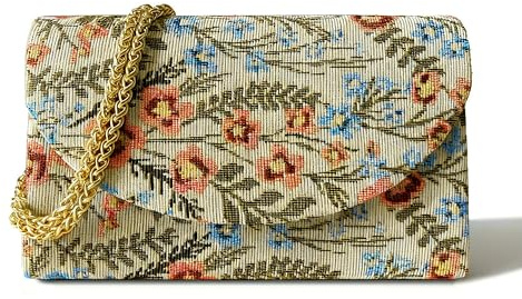 Floral Evening Clutch Purses For Women Cute Embroidery Crossbody Shoulder Handbag For Wedding, Cocktail, Prom & Party,