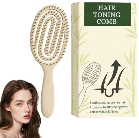 Hair Toning Comb, Detangling Hair Brush, Flexible Soft Pin Bristles, Does not Pull, Removes Tangles, Brushes for Straight, Curly & Wet Hair (1 Pcs)