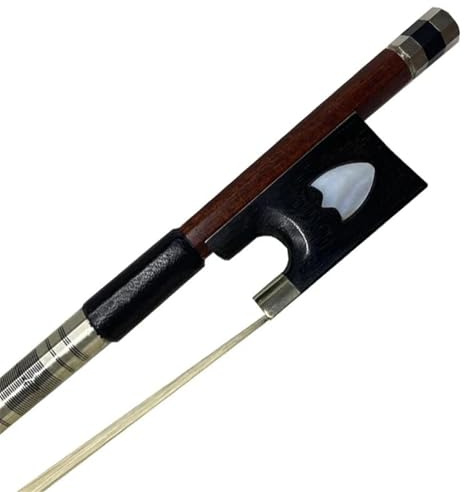 Arcos de violín hechos a mano Arco De Violín Profesional Híbrido 4/4 De Fibra De Carbono Con Escudo Exterior De Ébano Y White Horse Halr