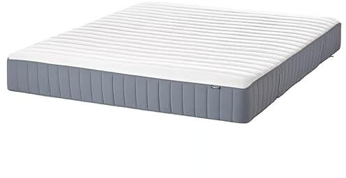 ZRIZAURA VALEVAG Pocket Sprung Mattress Firm Light Blue - Standard Double Mattress with 5 Comfort Zones, Motion Isolation & Breathable Support, 190 x 135 x 24 cm