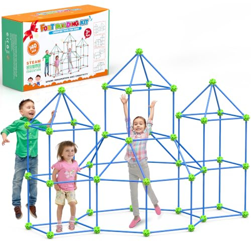 140PCS Fort Building Kit for Kids Age 4-10, Den Building Kit Kids Fort Toys