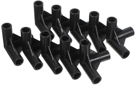 Connecteurs de Tente en Plastique Noir 50 Pièces Raccord T 3 Voies 8mm | PE, pour Cadre D’Auvent et Tente de Jeu, Usage Extérieur et Projets DIY, Joints D’Angle pour Poteaux