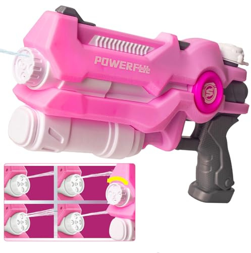 Rosa vattenpistol 800cc stor vattenpistol för barn Vuxna 30-40 fot lång räckvidd Kraftfull Super Soaker Water Blaster Shooter, Summer Beach Pool Water Fight Squirter Leksaker för flickor