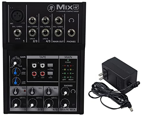 Mackie Mix5 5-Channel Compact Mixer, Black