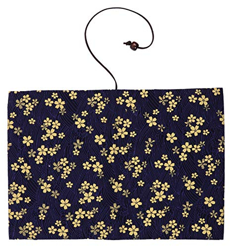 Buchhülle Cover Kirschblüten Blumenbuch Beschützer Bücherregal für Hardcover Taschenbuch Notizbuch Tagebuch Tagebuch Geschenk Dunkelblau A5 1