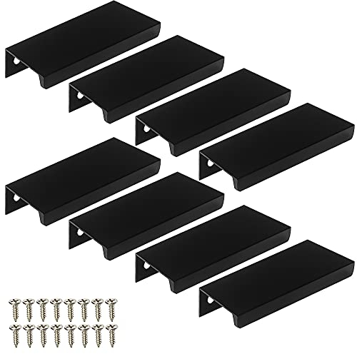 Rayong 8 Stück Schrankgriffe Möbelgriffe Schwarz Möbelgriff 80mm Küchengriffe Schrank Schublade Türgriff Stangengriff mit Schrauben für Schublade, Schrank, Möbel, Küche, Heimdekoration