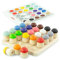 Ulanik Montessori Holzspielzeug Pilz Sortieren Lernspielzeug 25 Pilze 45mm Alter 1 + Farbe Sortierung und Zählen Vorschule (2 Edition)