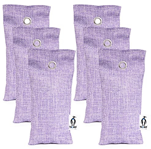 biped FRESH! Plantillas desodorantes de carbón de bambú para zapatos - secador de zapatos natural - eliminador de olores para zapatos malolientes z2811(6 piezas, violeta)