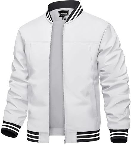 TACVASEN Men Jackets Casual Casual Jackets For Mens Trendy Men's Spring Windbreakers Lightweight Zipper Bomber Harrington Coats