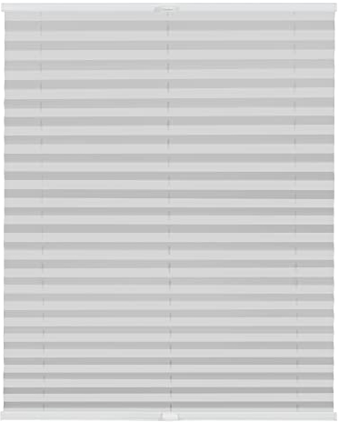 Lichtblick Plissee Klemmfix nach Maß, ohne Bohren, verspannt, lichtdurchlässig, Blickdicht, Made in Germany - Hellgrau 30 cm x 100 cm (B x L)