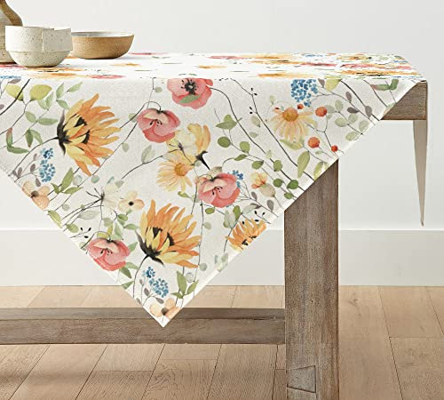 Artoid Mode Blumen Blüten Frühling Tischwäsche, Saisonaler Sommer Küche Tisch Dekoration Drinnen Urlaub Party Dekor 85x85 cm