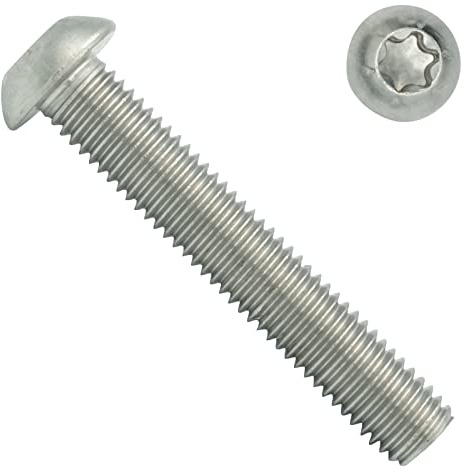 Linsenkopfschrauben mit Innensechsrund (ISR) - M12x80 - (5 Stück) - ISO 7380-1 TX - rostfreier Edelstahl A2 V2A - Vollgewinde - Flachkopfschrauben - SC7380-1TX