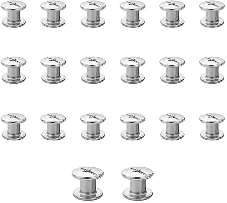 20 Sets Chicago Screw Posts,M5*6mm Rivet Binding Screws for Bags Silver | Metal Rivet Replacement Repair for Collar, Harness, Luggage, Purse, Dog Lead, Backpack, Belt