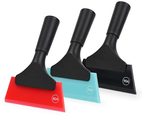 EHDIS Multi-Purpose Small Rubber Squeegee for Window, Glass, Shower Door, Car Windshield Squeegee with Different Hardness Anti-Scratch Small Window Squeegee (Mix)
