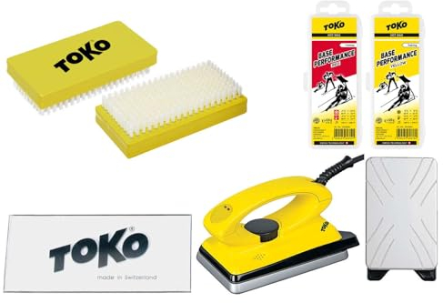 Generisch Skiwachs Set Toko 5-teilig mit Wax-Bügeleisen - für Alpin + Nordic + Board