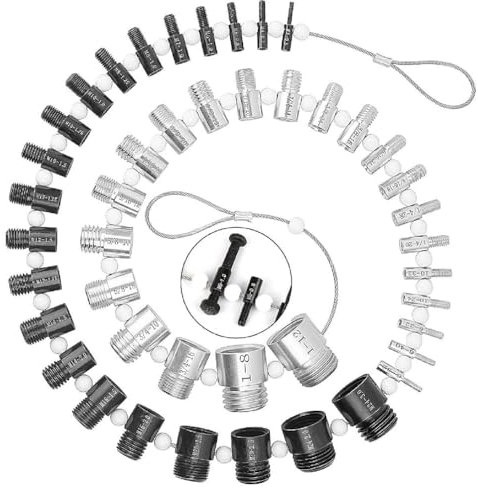 44 männlich/weibliche Größe Bolzenmutter Schraube Gewinde Prüfen Prüfgerät Messwerkzeug für metrische Mutter Gewindelehren Set Bolzenmutter Schraube Gewinde Checker Gewinde Prüfen Werkzeug