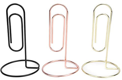 3Pcs Metal Desktop Memo Holder Office Desk Paper Clip Memo Holder Table Number Picture Holders for Wedding and Parties