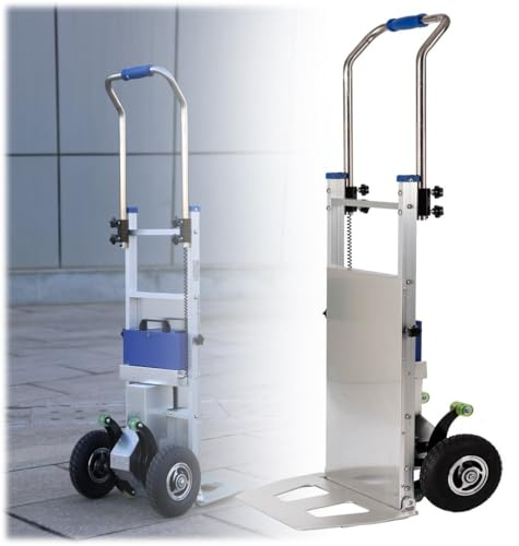 Carretilla De Mano Sube-Escaleras Eléctrica,Carretilla Para Subir Escaleras,Sube-Escaleras Eléctrica,Aleación De Aluminio,Con Mango Extensible,Capacidad De Carga 200Kg/440Lbs A