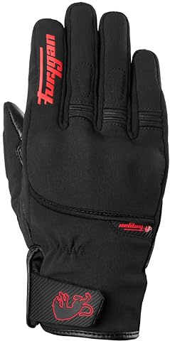 Furygan Jet All Seasons D3O Evo - Gants de Moto Homme- Paume 100% Cuir - Tactile - Confort - Respirant & Léger, Noir