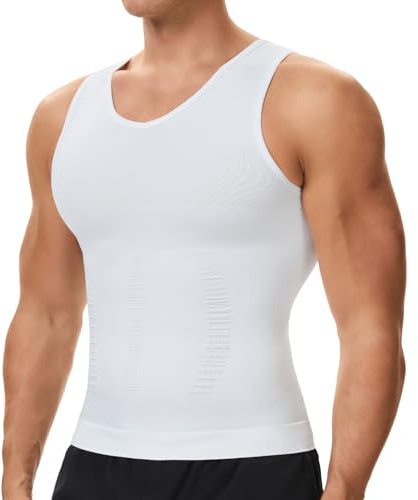 SLIMBELLE Body Shaper, män, v-ringad, elastiska formkläder för män, snäva kompressionströja, midjeformare, figurformande magkontroll, undertröja för män