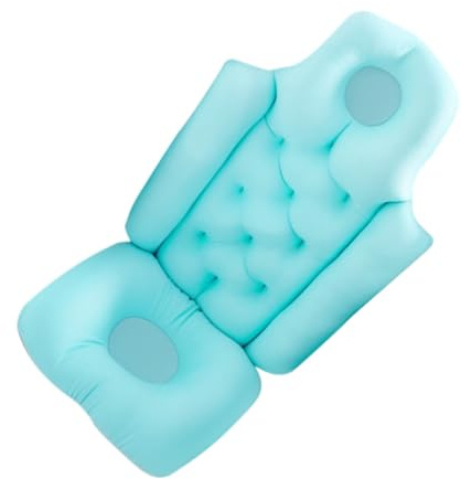 HAMPPLIES Asiento Antideslizante para Bañera con Cojín Flotante Soporte Seguro y Compacto para Adultos Embarazadas y Personas Mayores Fácil de Almacenar y Transportar Color Azul